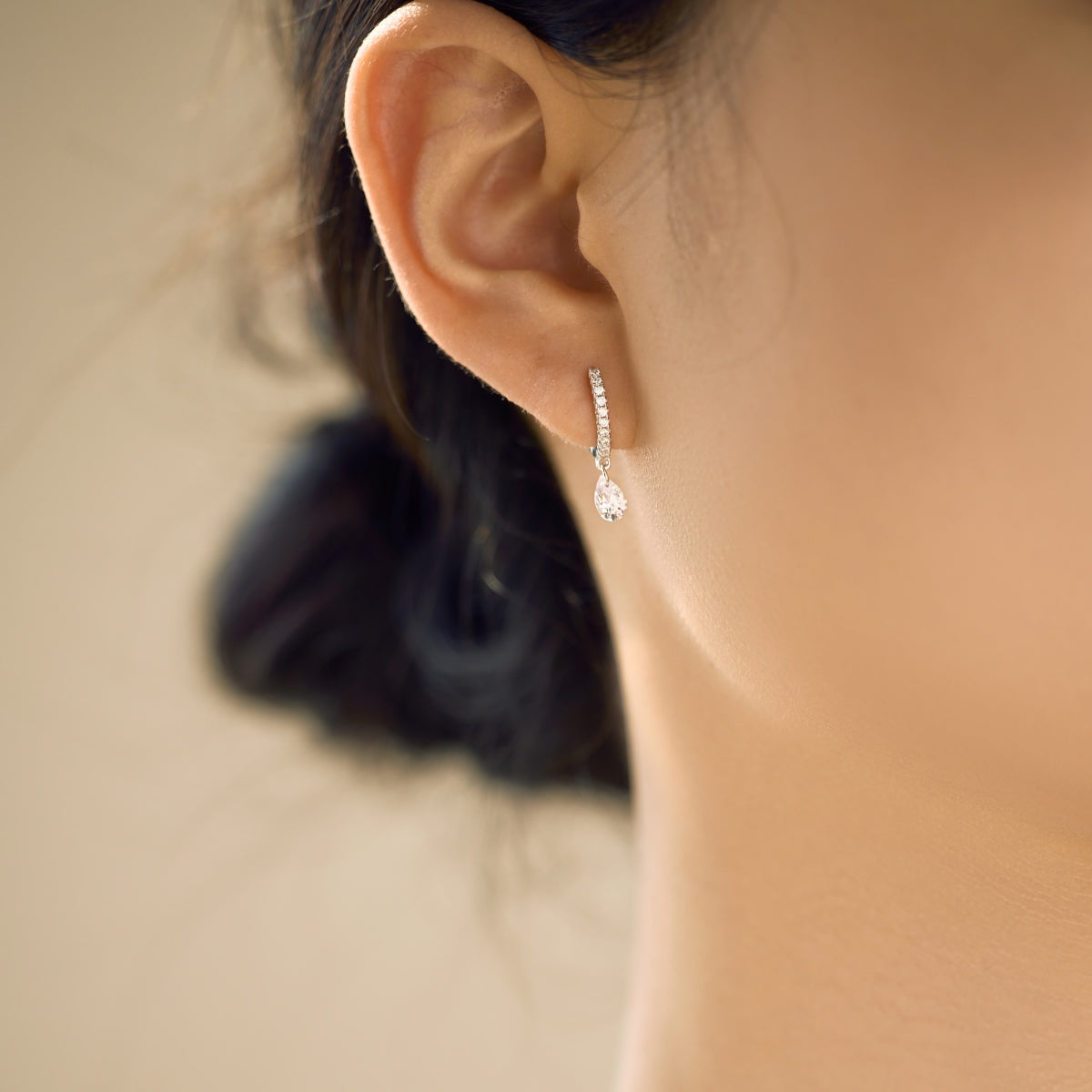 Elysia Teardrop Huggie Earrings