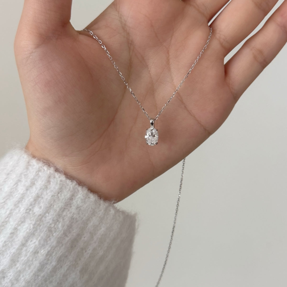 Amara Oval Moissanite Necklace
