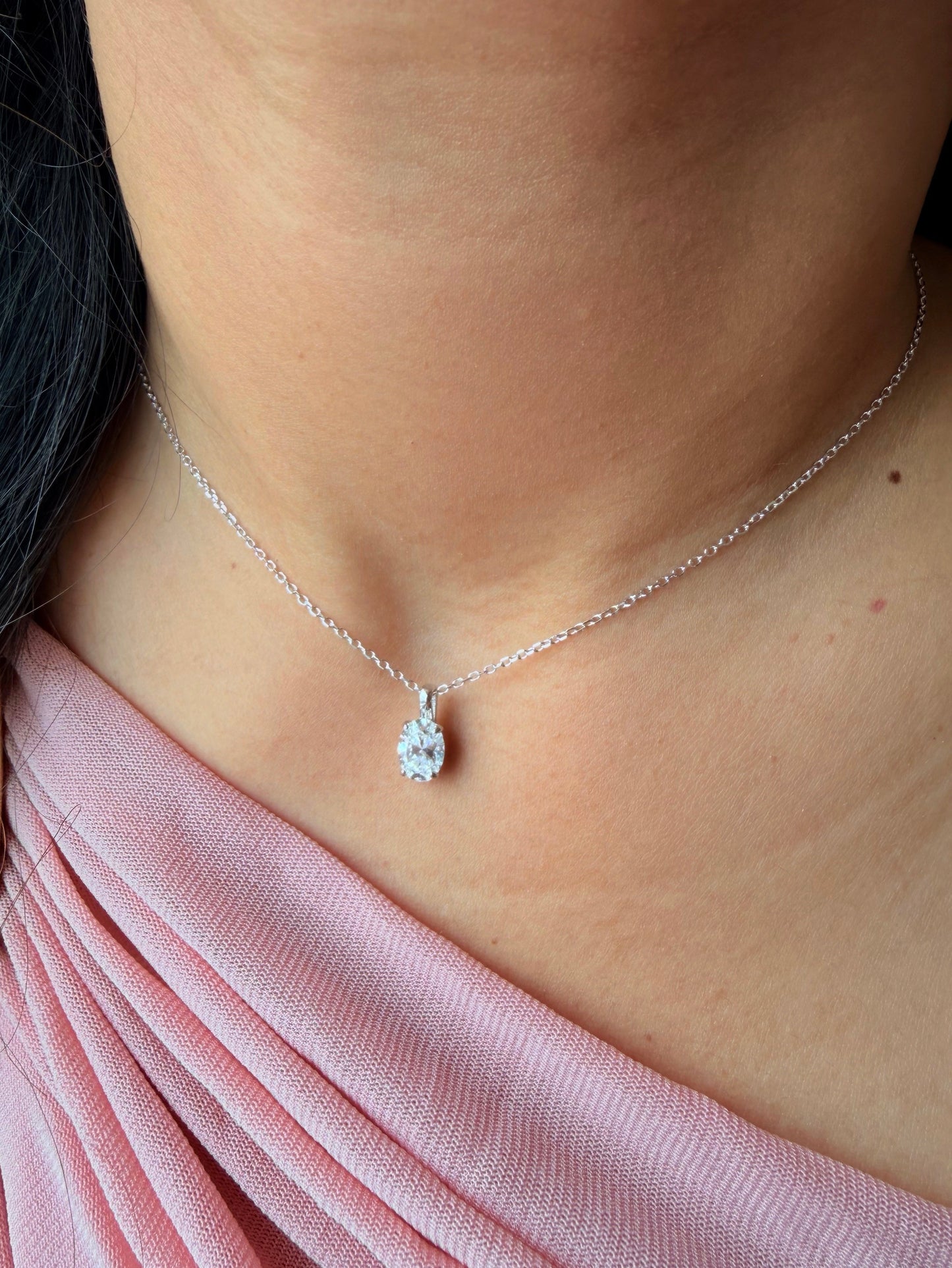 Amara Oval Moissanite Necklace