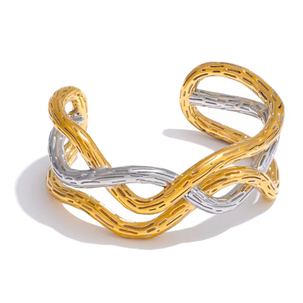 Duel Tone Cuff Bangle